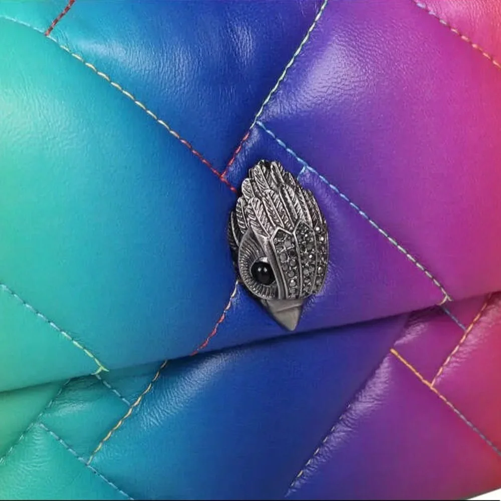 Kurt Geiger Medium Kensington Soft Bag NWT Rainbow Ombre Leather Convertible - Picture 8 of 9